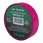 Изолента ПВХ 19 мм x 33 м цвет фиолетовый | арт. 263894 | Haupa  