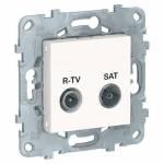 UNICA NEW розетка R-TV/SAT, проходная, белый | арт. NU545618 | Schneider Electric  