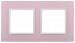 14-5102-30 ЭРА Рамка на 2 поста, стекло, Эра Elegance, розовый+бел (5/50/1200)