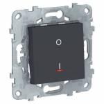 UNICA NEW выключатель двухполюсный, 1-кл., с индик., сх.2а, 16 AX, 250В, АНТРАЦ | арт. NU526254S | Schneider Electric  