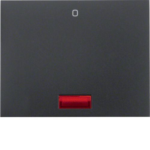 Клавиша с красной линзой и символом "О", K.1, антрацитовый, матовый лак | Berker | арт. 14177106