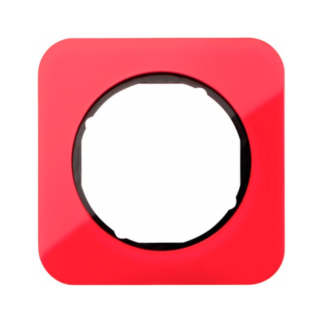 Рамка, 1-местная, BERKER R.1, цвет: прозрачный красный/черный глянцевый, акрил | Berker | арт. 10112344
