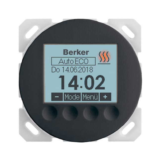 Терморегулятор с дисплеем, Berker R.1/R.3/R.8/Serie 1930/R.classic, цвет: черный, глянцевый | Berker | арт. 20462045