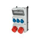 Комбинация розеток AMAXX 3хSCHUKO16А 2хСЕЕ32А5п с защитой 225х390х221мм черная/серая IP44 | арт. 930015 | Mennekes  
