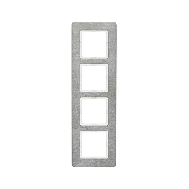 Рамка 4-местная, вертикальная BERKER Q.7, Нержавеющая сталь с кратцованной поверхностью | Berker | арт. 10146083