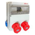 Щиток для 12 модулей, розетки CEE 2x5/32A. розетки Schuko 2x1/16A, IP44 | арт. BD6-2234-2020 | Bemis  