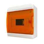 Щит навесной 8 мод. IP41, прозрачная оранжевая дверца | арт. 01-01-003 | Tekfor  