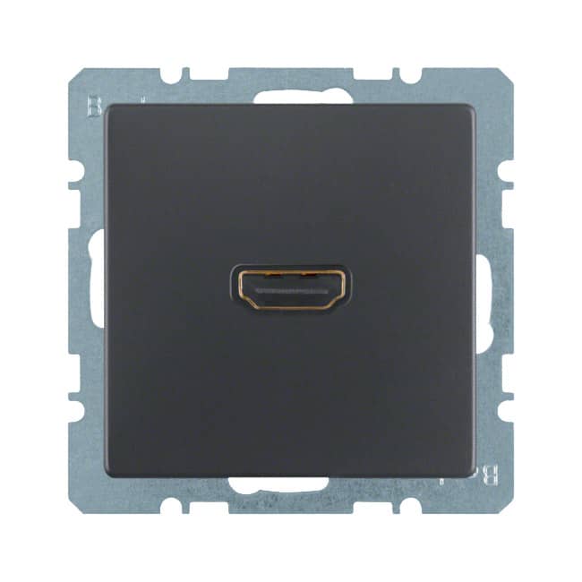 Розетка HDMI, Q.1/Q.3, цвет: антрацитовый, бархатный лак | Berker | арт. 3315426086