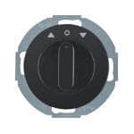 Жалюзийный поворотный выключатель, 1 полюсный, BERKER R.CLASSIC, черный, глянцевый | арт. 38112045 | Berker  