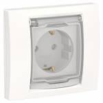 UNICA NEW розетка с заземл., со шторками, с крышкой, IP44, белый | арт. NU003718 | Schneider Electric  