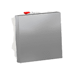 UNICA MODULAR выключатель 1-клавишный, сх. 1, 10 AX, 250 В, 2 модуля алюминий | арт. NU320130 | Schneider Electric  