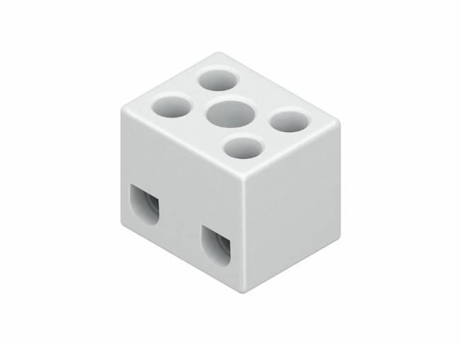 Клеммная колодка 3x0,75-2,5 мм², фарфор, цвет белый, с монтажным отверстием | Kleinhuis | арт. 128.G