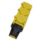 Колодка каучуковая с 3-мя розетками Schuko, с крышкой, цв. желтый, IP54 | арт. BV3-1402-3613 | Bemis  