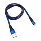 Кабель REXANT USB-Lightning 2.4 A, 1 м, синяя нейлоновая оплетка | арт. 18-7053 |   