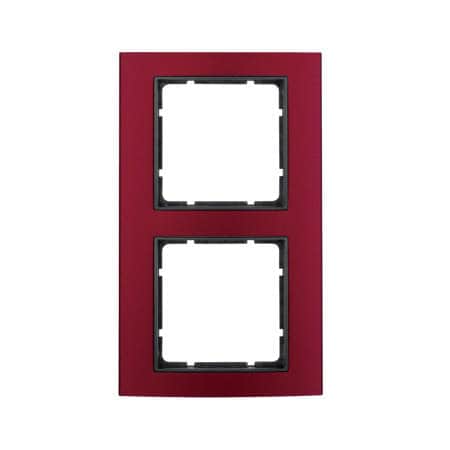Рамка 2-местная, B.3, анодированный Алюминий цвет: красный / антрацитовый, матовый | Berker | арт. 10123012