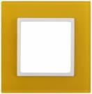 14-5101-21 ЭРА Рамка на 1 пост, стекло, Эра Elegance, жёлтый+бел (10/50/1800) | арт. Б0034476 | ЭРА  