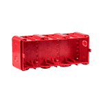 Подрозетник 3-местный, для внутреннего монтажа, 54 мм, красный, BERKER R.8 | арт. 18720030 | Berker  