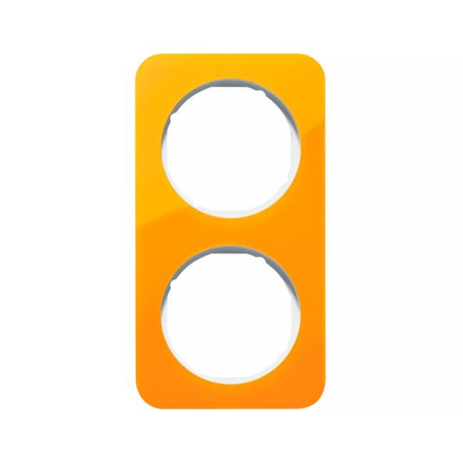 Рамка, 2-местная, BERKER R.1, Акрил оранжевый прозрачный/полярная белизна, глянцевый | Berker | арт. 10122339