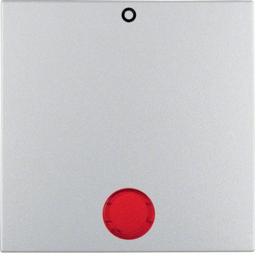 Клавиша с красной линзой и символом "О", BERKER S.1/B.1/B.3/B.7, алюминиевый, матовый лак | Berker | арт. 16241404