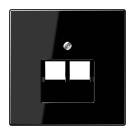 Крышка для двойной телефонной и компьютерной розетки UAE; черная | арт. LS969-2UASW | JUNG  