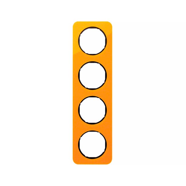 Рамка, 4-местная, BERKER R.1, Акрил оранжевый прозрачный/черный, глянцевый | Berker | арт. 10142334