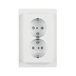 Двойная штепсельная розетка SCHUKO с накладкой, Q.1, цвет: полярная белизна, с эффектом бархата | арт. 47296089 | Berker  