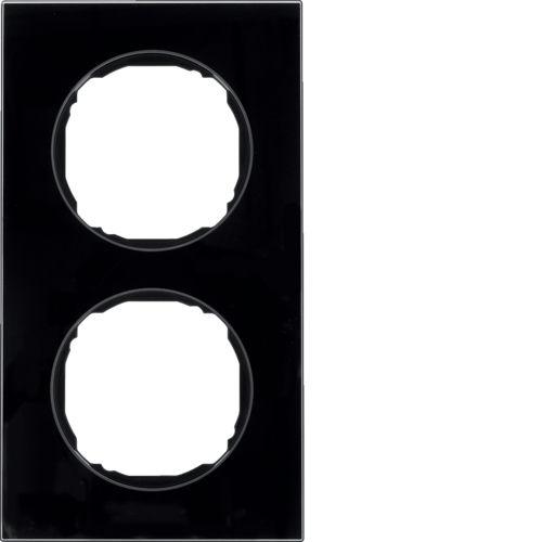 Рамка 2-местная, плоская, BERKER R.8, Стекло, цвет: Стекло матовый черный | Berker | арт. 10122616