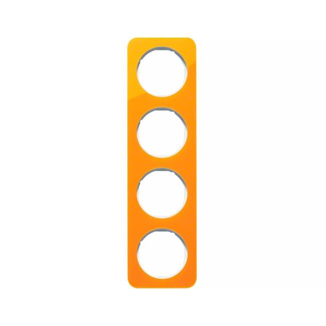 Рамка, 4-местная, BERKER R.1, Акрил оранжевый прозрачный/полярная белизна, глянцевый | Berker | арт. 10142339