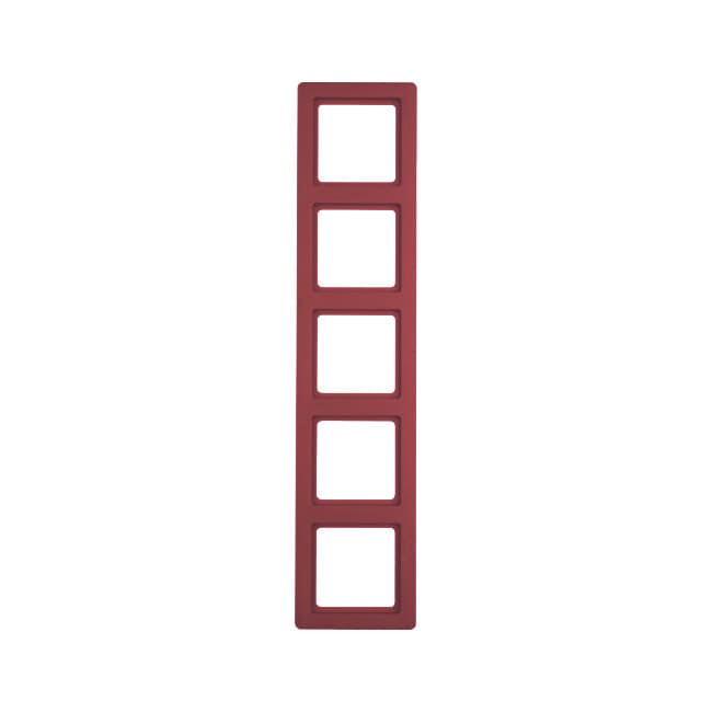 Рамка 5-местная, BERKER Q.1, цвет: красный, с эффектом бархата | Berker | арт. 10156062