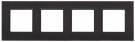 14-5204-05 ЭРА Рамка на 4 поста, металл, Эра Elegance, чёрный+антр (5/25/900) | арт. Б0034561 | ЭРА  