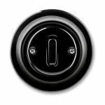 Переключатель кнопочный одноклавишный ABB Decento чёрный фарфор | арт. 2CHK598634C4301 | ABB  