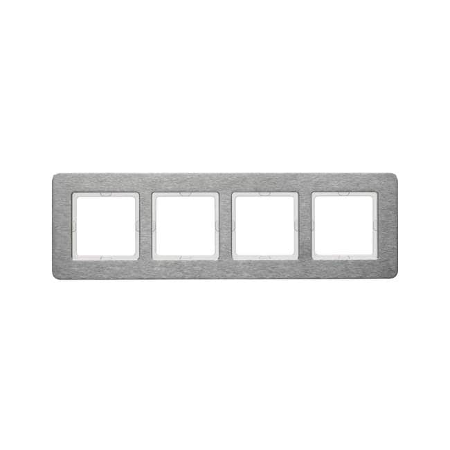 Рамка 4-местная, горизонтальная BERKER Q.7, Нержавеющая сталь с кратцованной поверхностью | Berker | арт. 10246083