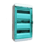 Щит навесной BNZ 65-36-1, 36 мод. IP65, прозрачная зеленая дверца | арт. 01-03-042 | Tekfor  