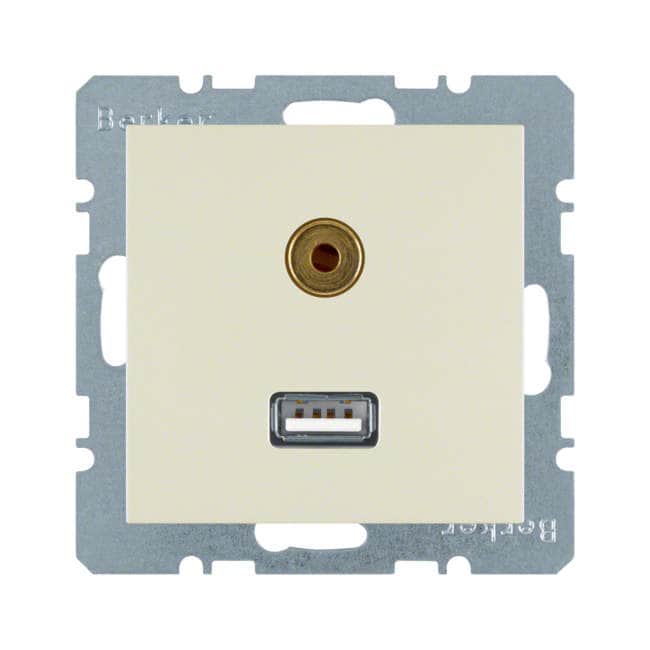 Розетка USB/3,5 мм Audio, BERKER S.1, белый, глянцевый | Berker | арт. 3315398982