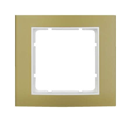 Рамка 1-местная, B.3, аланодированный Алюминий цвет: золотой /полярная белизна, матовый | Berker | арт. 10113046