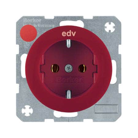 Розетка SCHUKO, со знаком EDV, R.1/R.3, красный, глянцевый | Berker | арт. 47432022