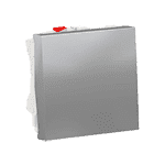 UNICA MODULAR выключатель 1-клавишный, кнопочный, сх. 1, 10 A, 2модуля, алюминий | арт. NU320630 | Schneider Electric  