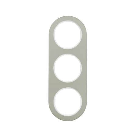 Рамка, 3-местная, BERKER R.CLASSIC, нержавеющая сталь/полярная белизна, металл матированный | Berker | арт. 10132014