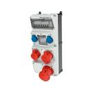 Комб. розеток AMAXX 2хSCHUKO16А 1хСЕЕ16А 1хСЕЕ32А 1хСЕЕ63А с защитой 225х520х248мм черная/серая IP44 | арт. 940010 | Mennekes  
