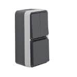 Комбинация, W.1, двойной выключатель/штепсельная розетка SCHUKO, с откидной крышкой, серый / светло- | арт. 47903515 | Berker  