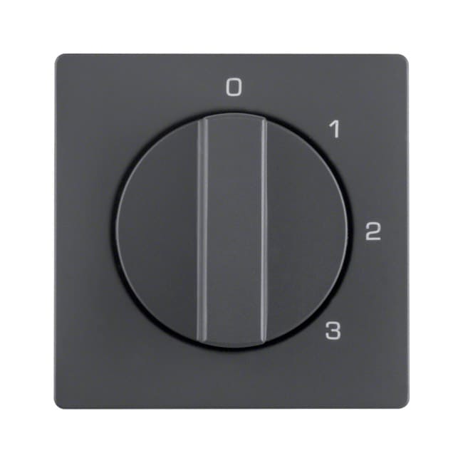 Накладка для 3-х ступенчатого выключателя 0-1-2-3, Berker Q.1/Q.3/Q.7, антрацитовый, бархатный лак | Berker | арт. 10966086
