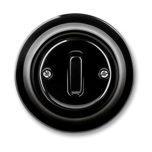Переключатель кнопочный одноклавишный ABB Decento чёрный фарфор | ABB | арт. 2CHK598634C4301