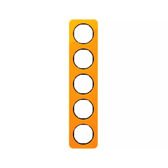 Рамка, 5-местная, BERKER R.1, Акрил оранжевый прозрачный/черный, глянцевый | Berker | арт. 10152334