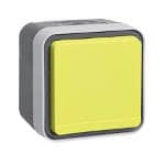 Розетка SCHUKO, W.1, с желтой откидной крышкой, для наружного монтажа, серый / светло-серый матовый | арт. 47403524 | Berker  