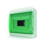 Щит навесной BNZ 40-08-1, 8 мод. IP41, прозрачная зеленая дверца | арт. 01-01-002 | Tekfor  