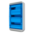 Щит навесной BNS 65-36-1, 36 мод. IP65, прозрачная синяя дверца | арт. 01-03-044 | Tekfor  