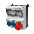 Комбинация розеток AMAXX 2хSCHUKO16А 1хСЕЕ16А5п с защитой 225х260х209мм черная/серая IP44 | арт. 920007 | Mennekes  