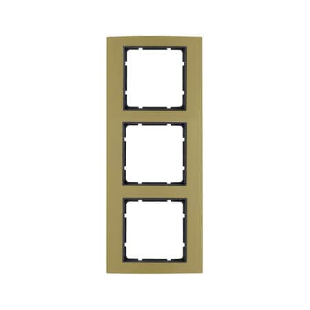 Рамка 3-местная, B.3, анодированный Алюминий цвет: золотой / антрацитовый, матовый | Berker | арт. 10133016