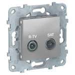 UNICA NEW розетка R-TV/SAT, одиночная, алюминий | арт. NU545430 | Schneider Electric  