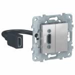 UNICA NEW розетка HDMI, алюминий | арт. NU543030 | Schneider Electric  